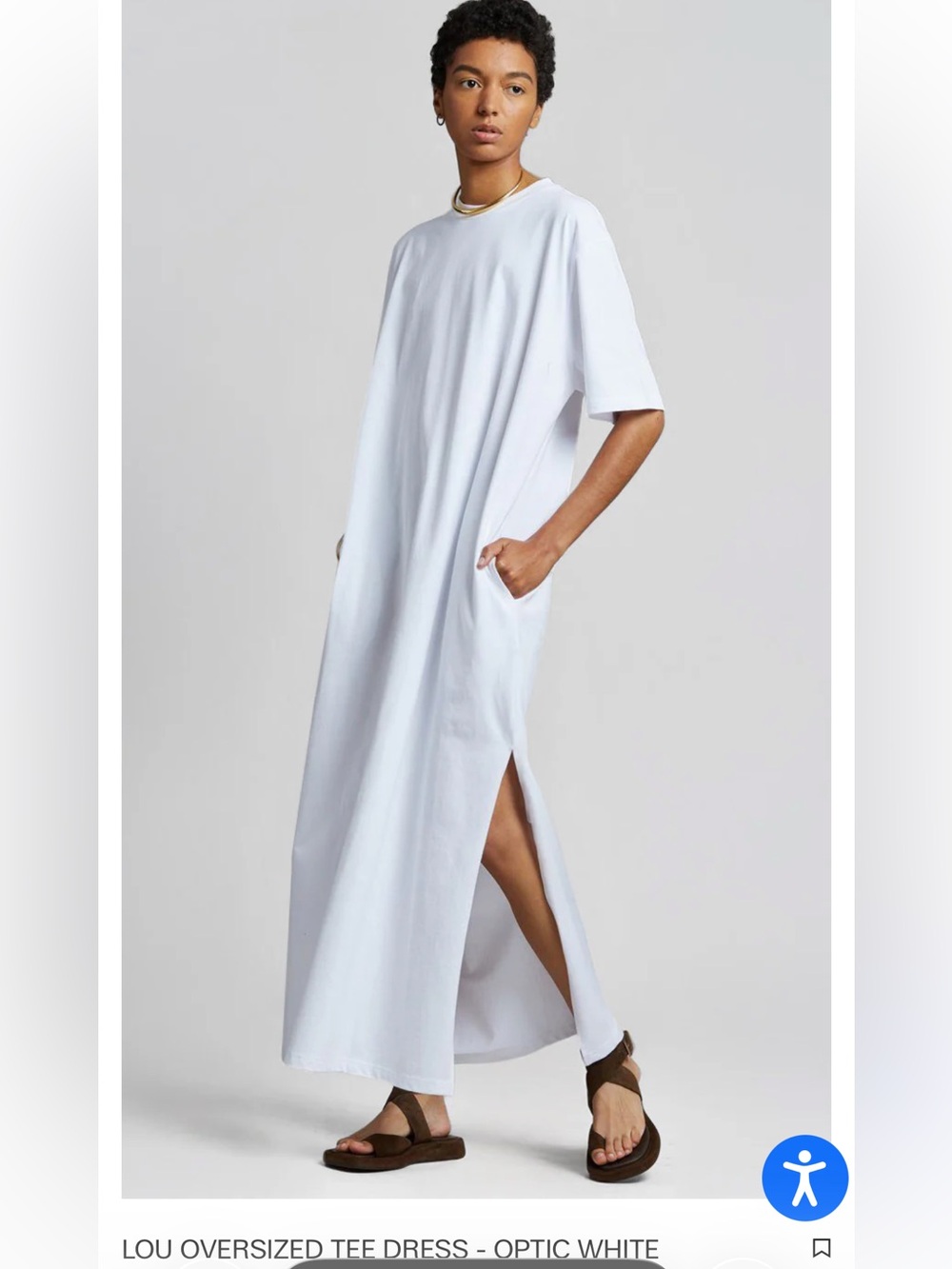 The Frankie Shop Lou Oversized Tee Dress Optic White OS